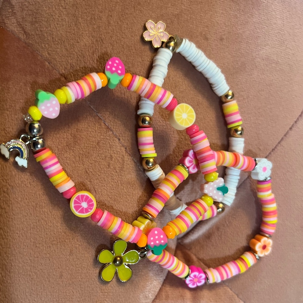 Stacking Bracelet Set 🧡💗💛